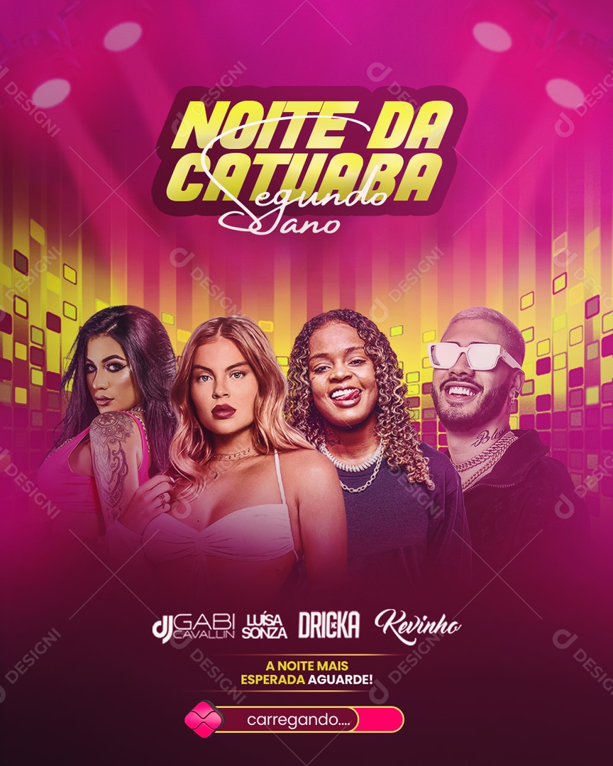 Social Media Flyer Noite Da Catuaba Evento PSD Editavel