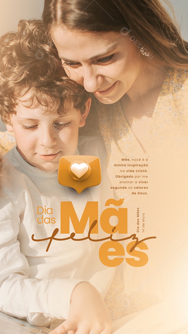 Story Mãe Você é a Minha Inspiração Na Vida Cristã Feliz Dia Das Mães Social Media PSD Editável