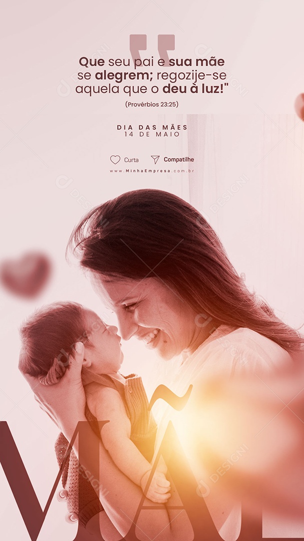 Story Que Seu Pai e Sua Mãe Se Alegrem Frases Bíblicas Gospel Dia Das Mães Social Media PSD Editável