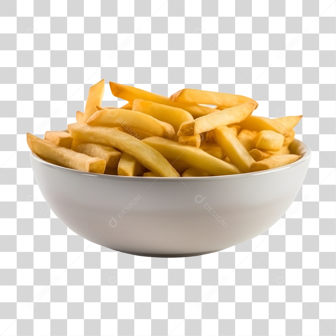 Batata fritas deliciosas sobre tigela