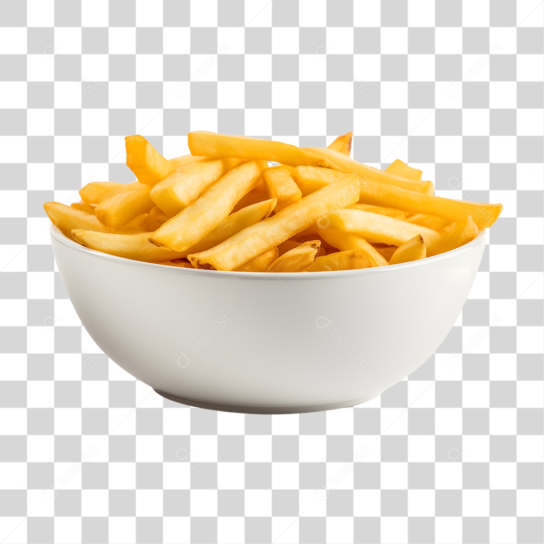 Batata fritas deliciosas sobre tigela