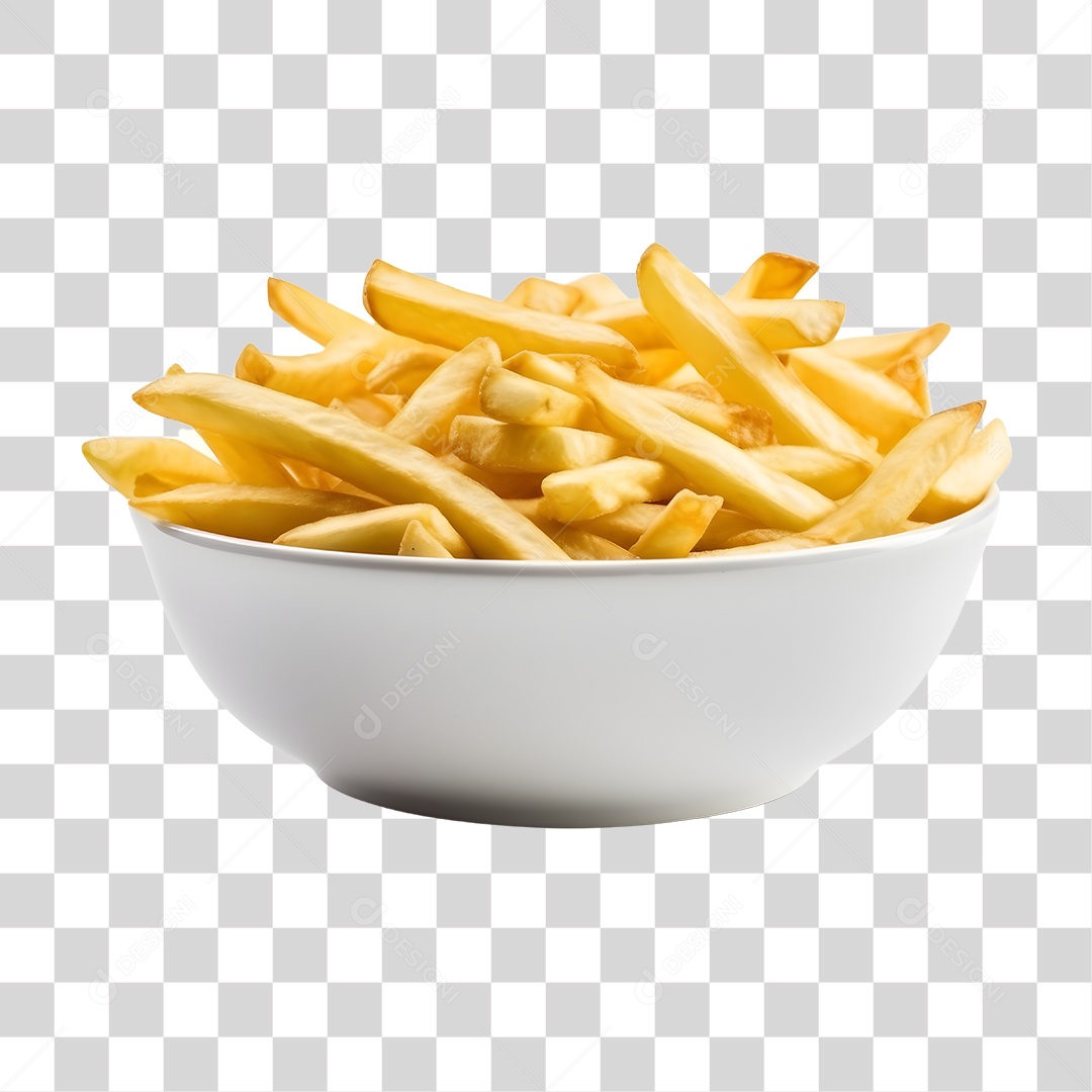 Batata fritas deliciosas sobre tigela