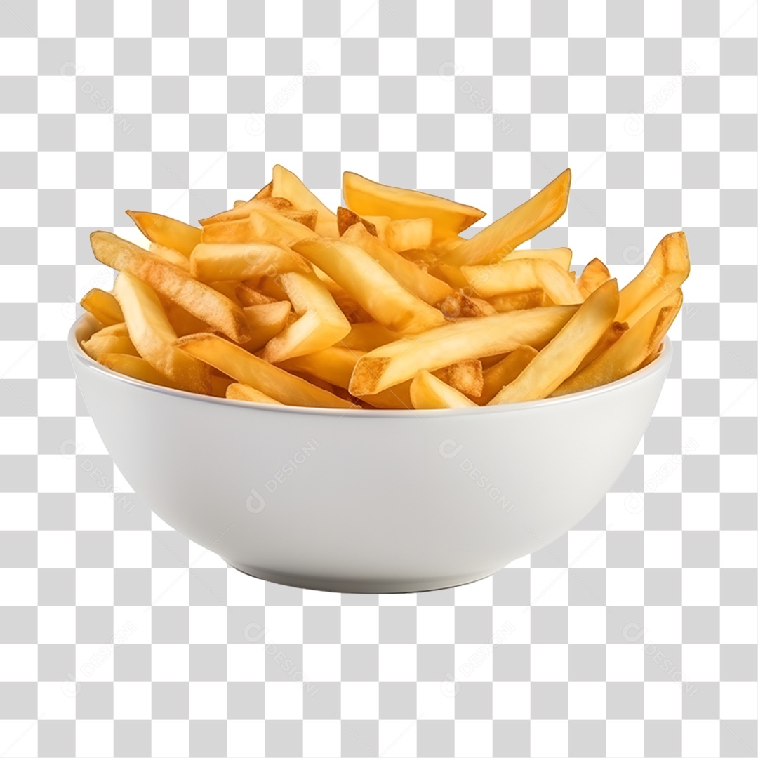 Batata fritas deliciosas sobre tigela