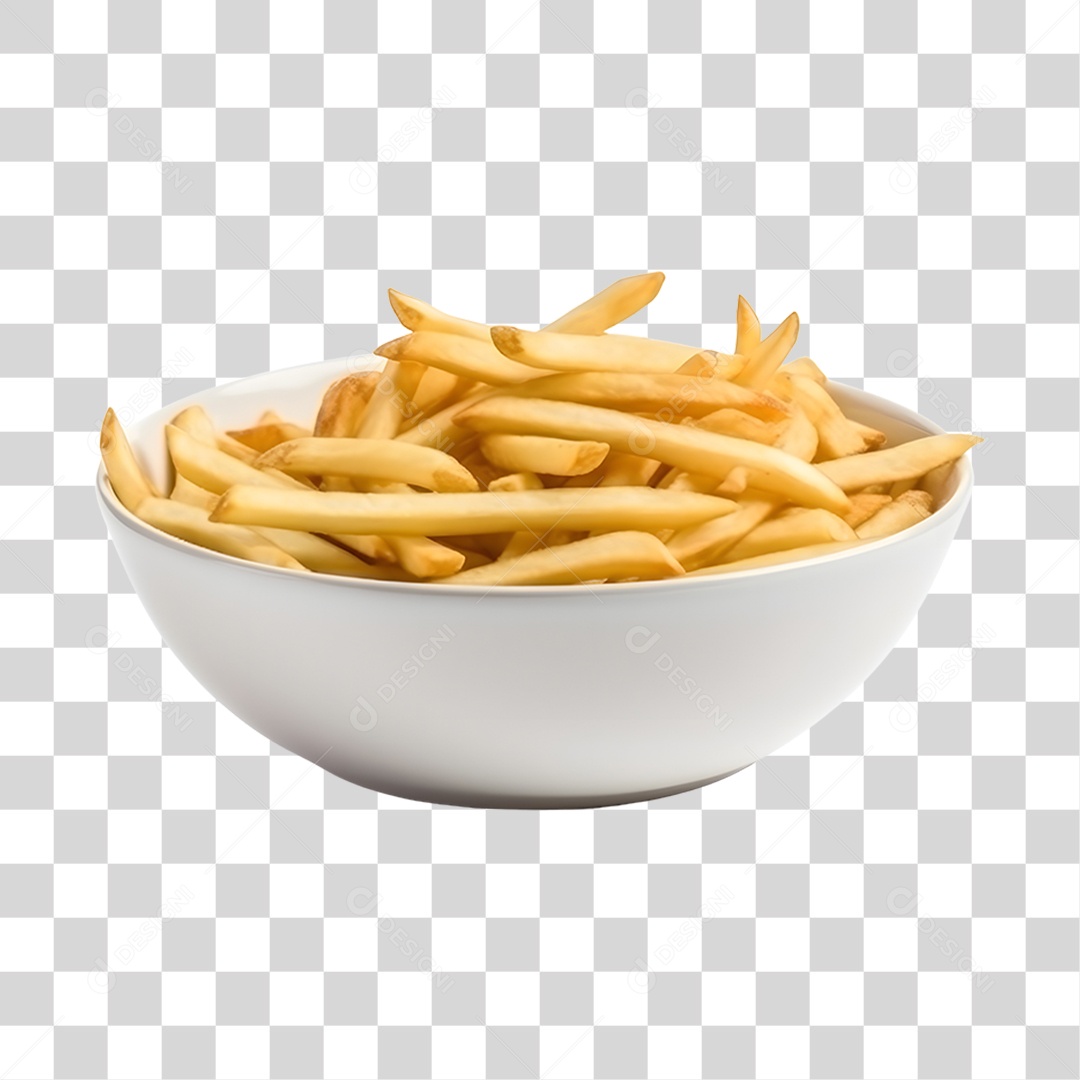 Batata fritas deliciosas sobre tigela