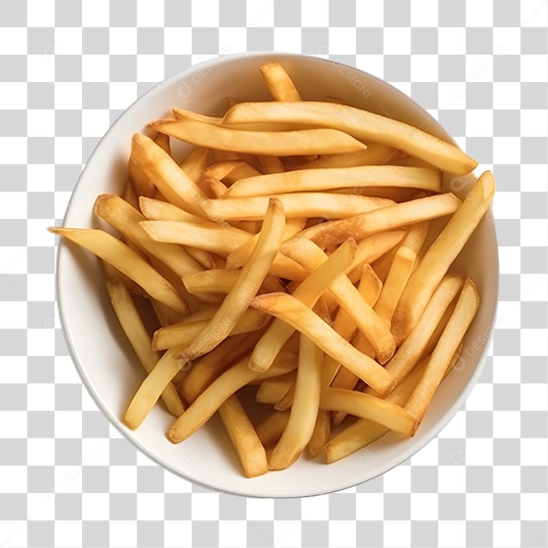 Batata fritas deliciosas sobre tigela