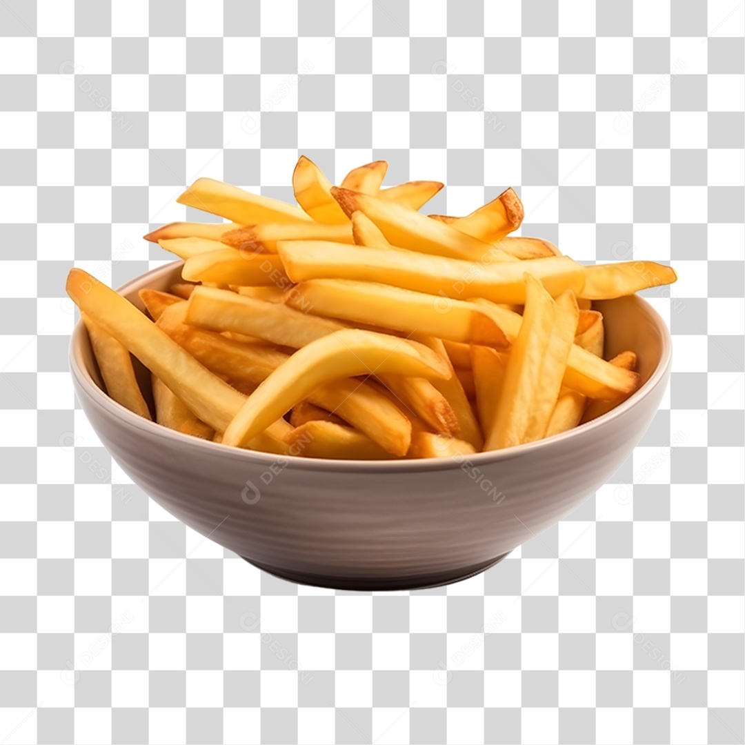 Batata fritas deliciosas sobre tigela