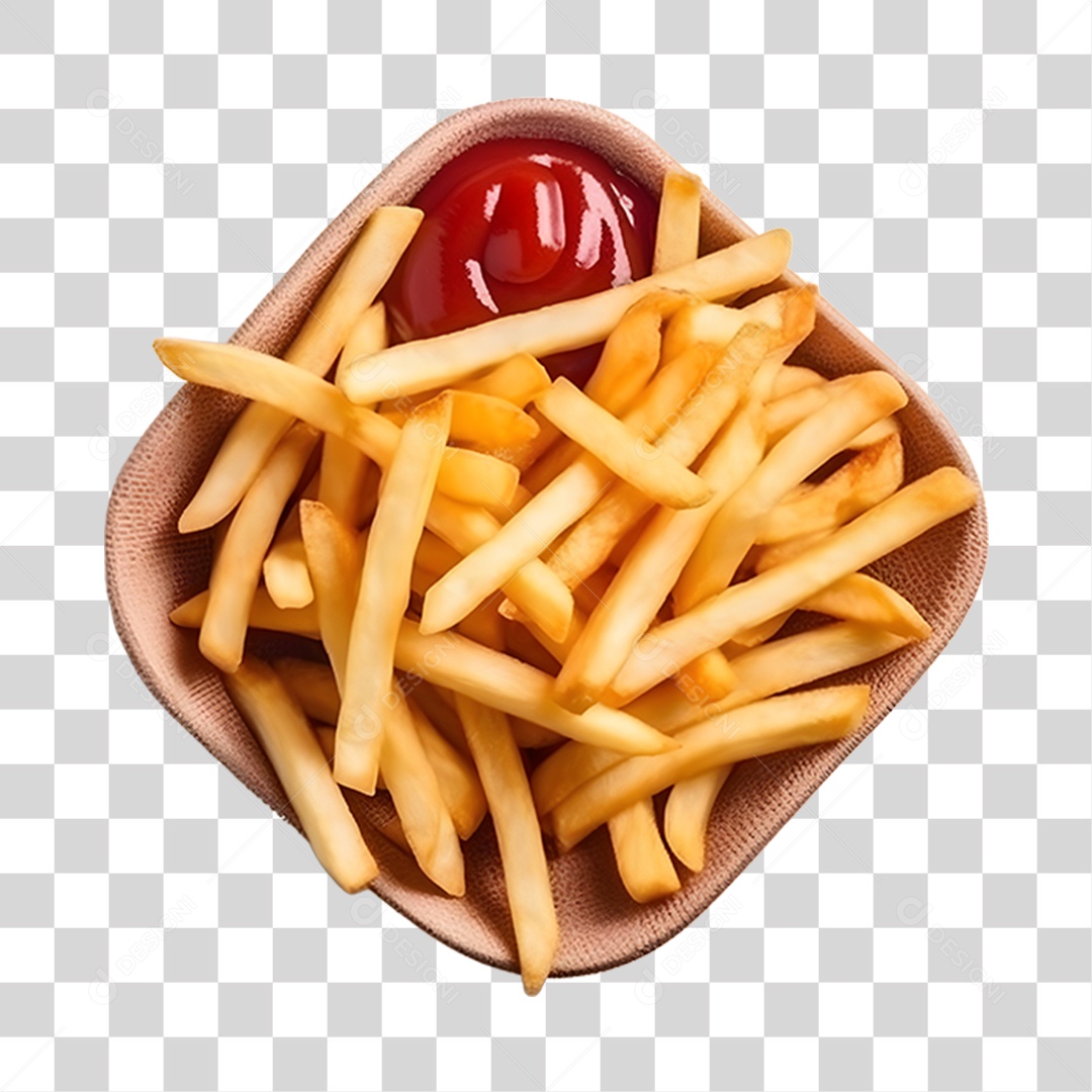 Batata fritas deliciosas sobre uma cesta