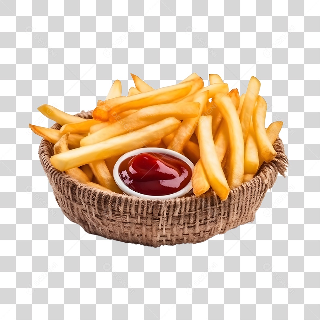 Batata fritas deliciosas sobre tigela