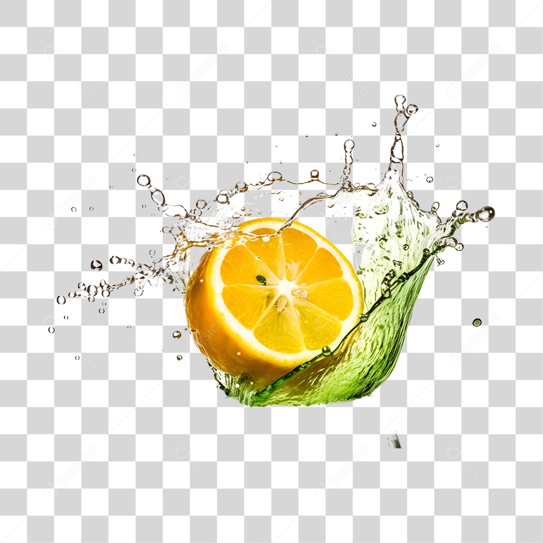 Suco de laranja com respingos de água PNG Transparente