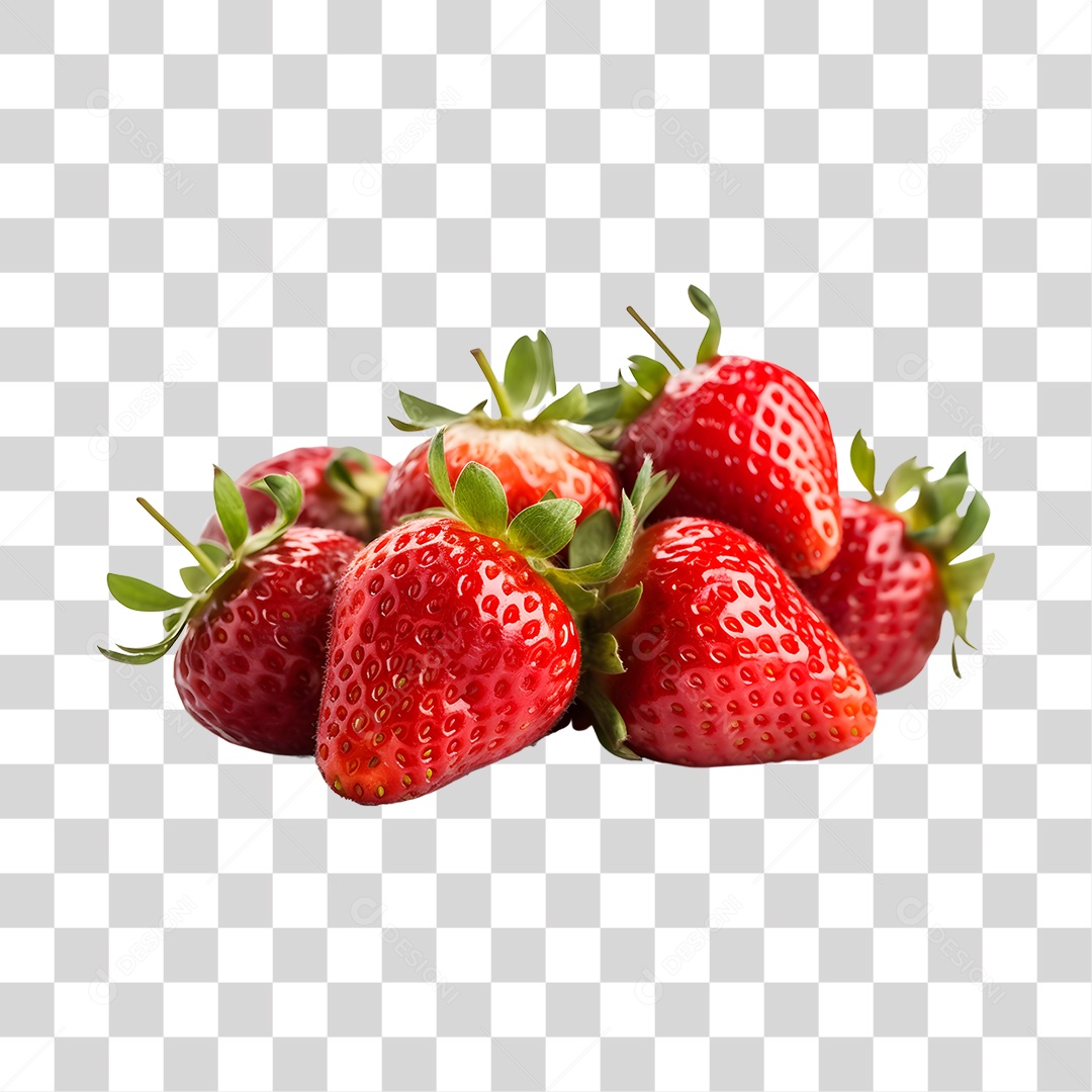 Morangos frescos e maduros PNG Transparente