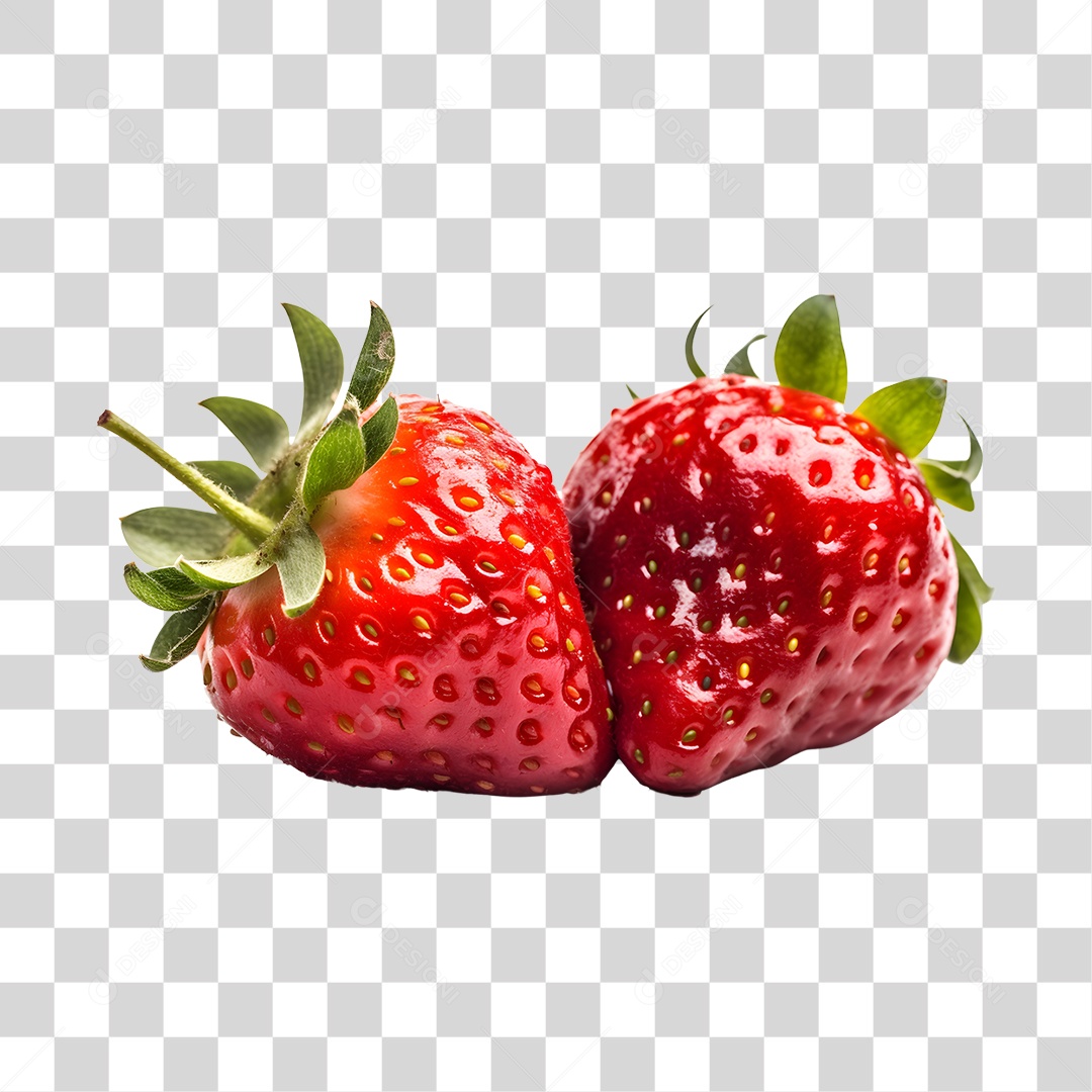 Morangos frescos e maduros PNG Transparente