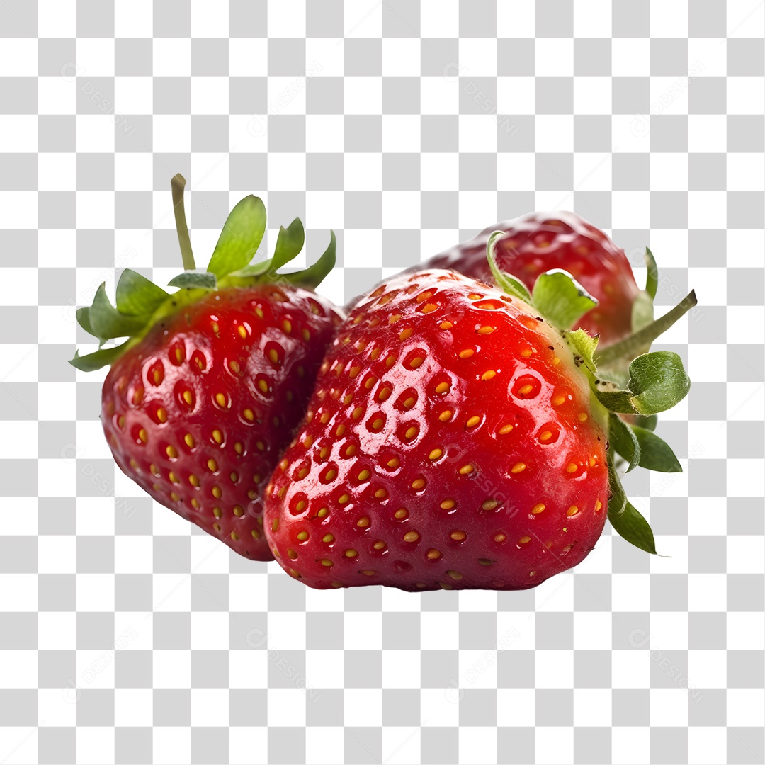 Morangos frescos e maduros PNG Transparente