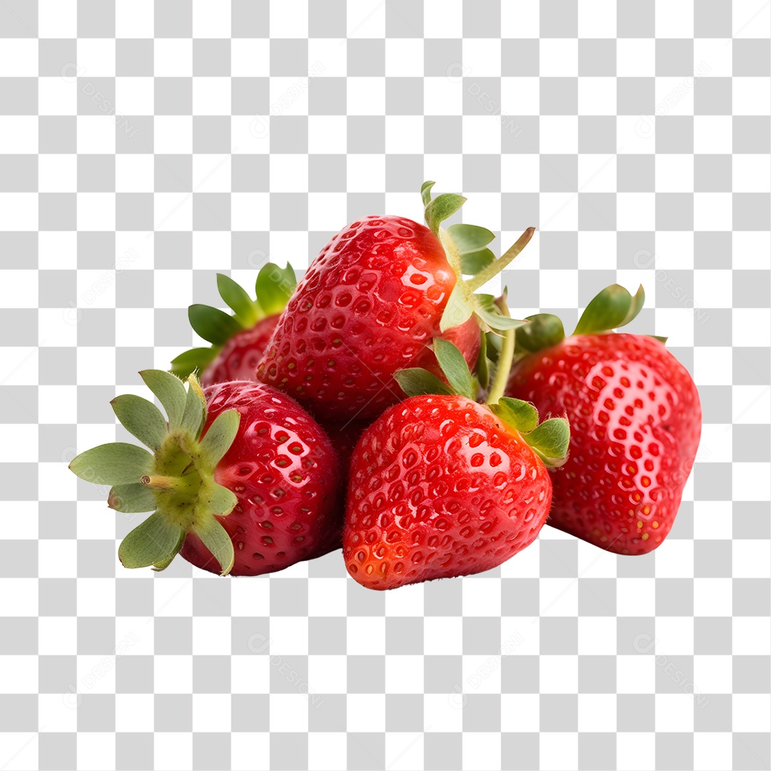 Morangos frescos e maduros PNG Transparente