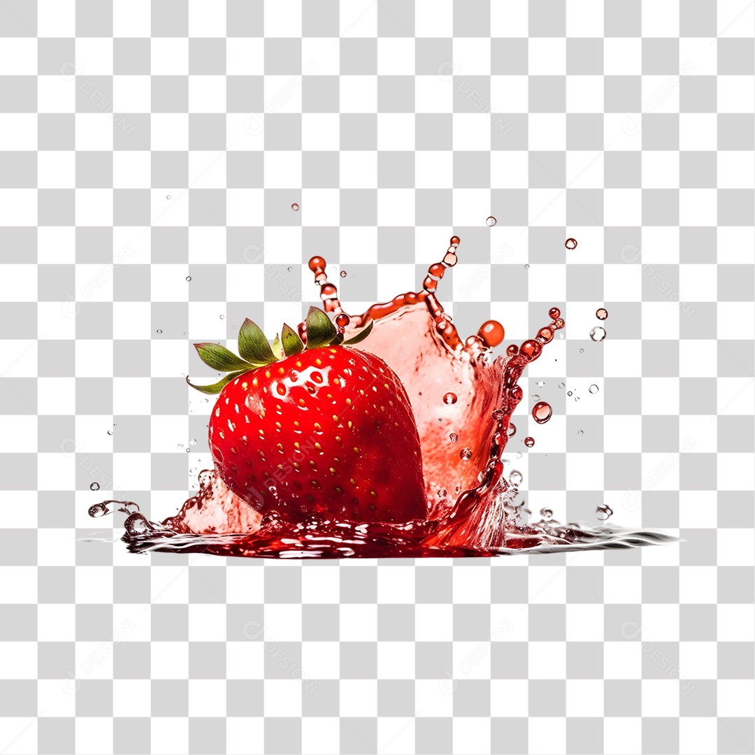 Suco de gotas de água morango PNG Transparente