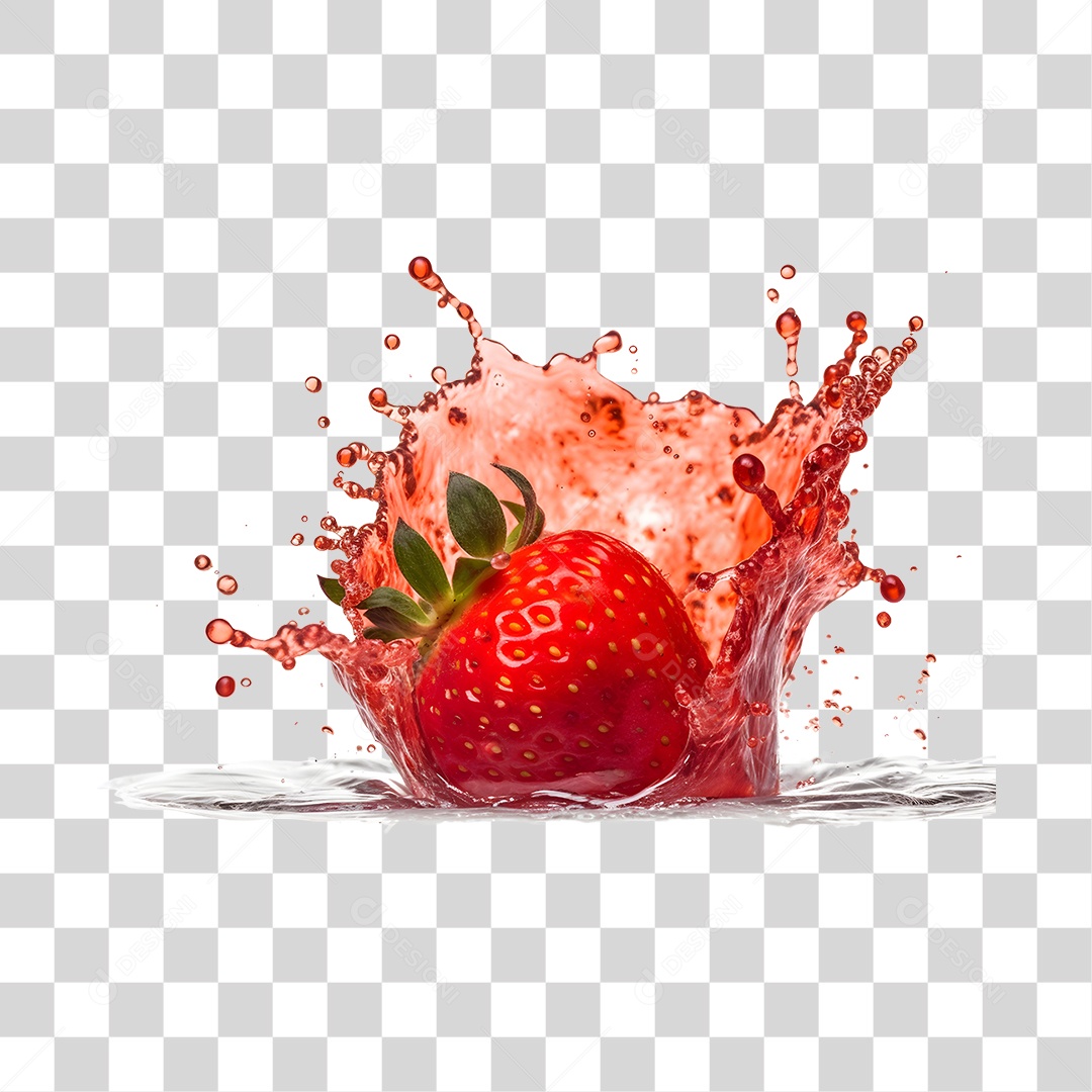 Suco de gotas de água morango PNG Transparente