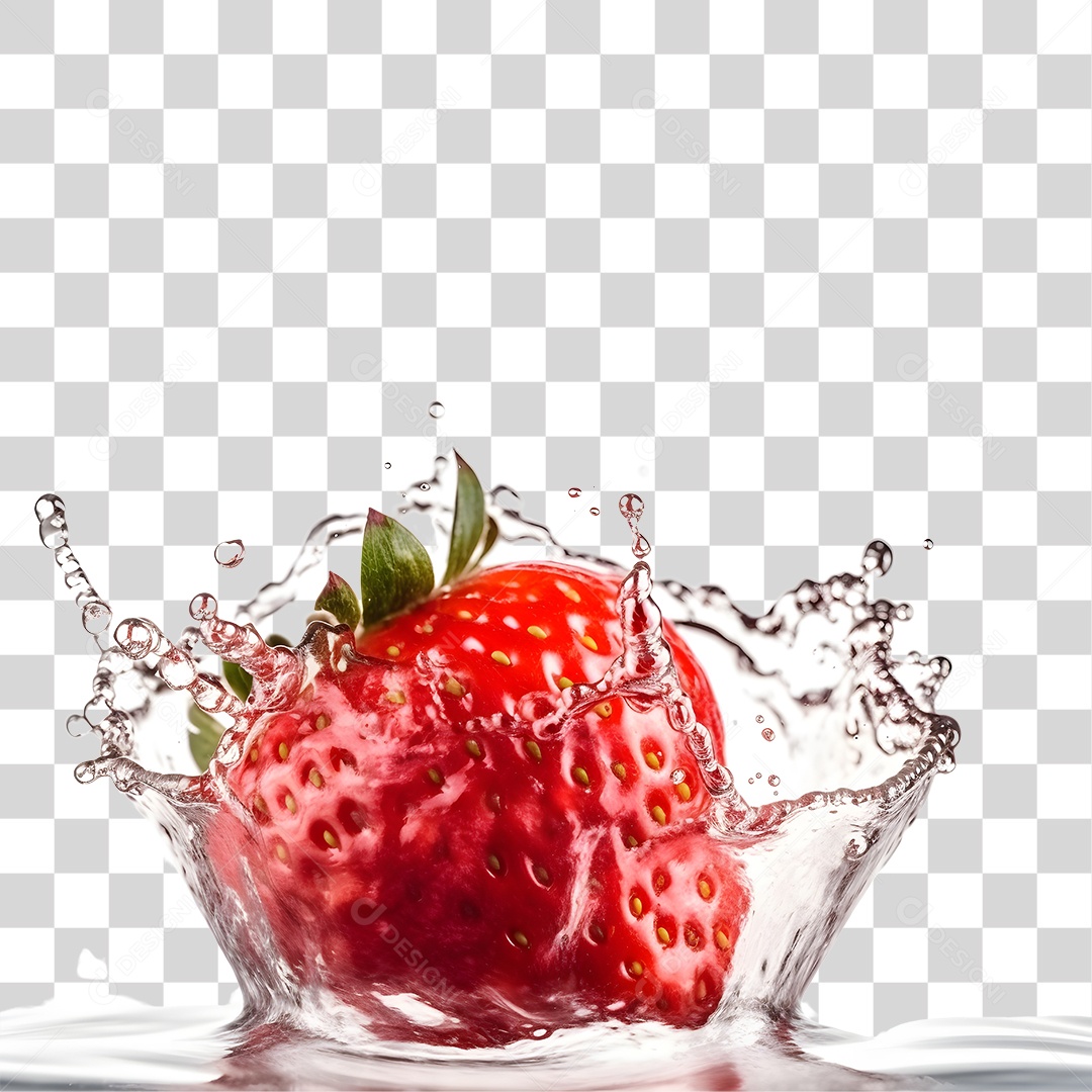 Suco de gotas de água morango PNG Transparente