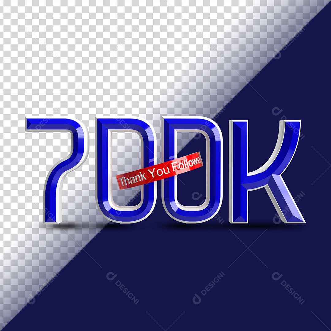 Número 700K Elemento 3D Para Composição PSD