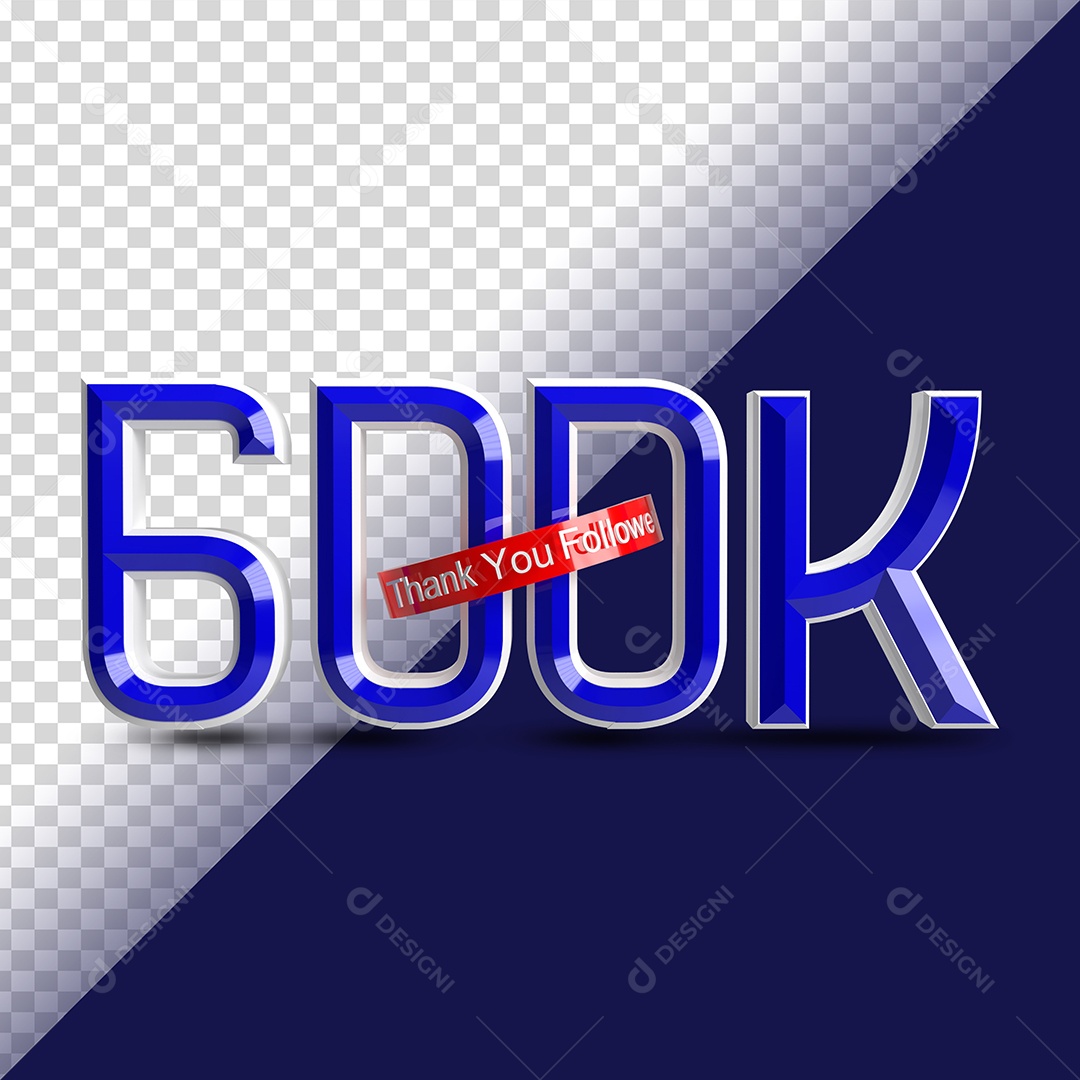 Número 600K Elemento 3D Para Composição PSD