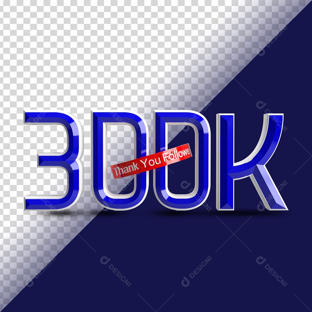 Numero 300K Elemento 3D Para Composição PSD