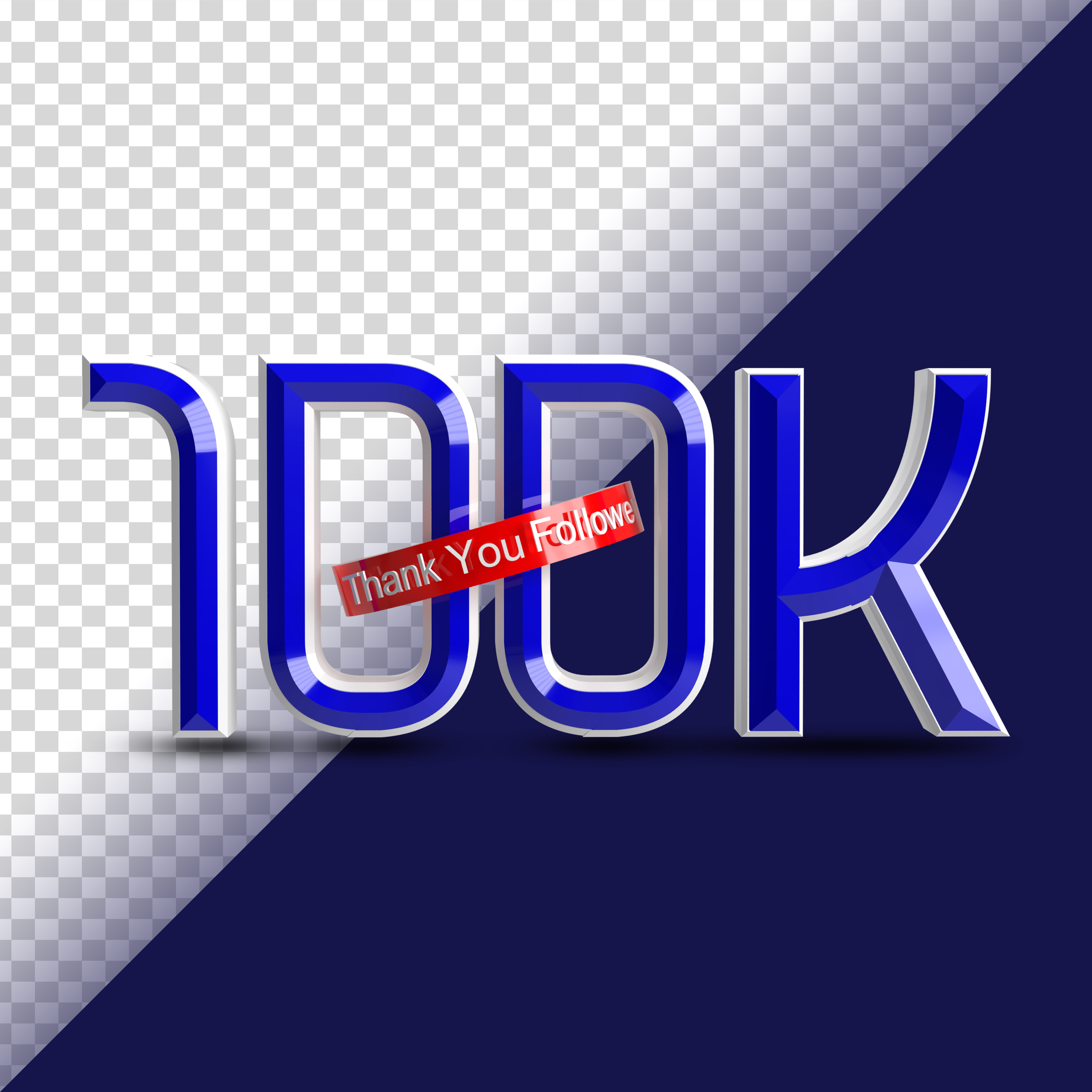 Numero 100K Elemento 3D Para Composição PSD