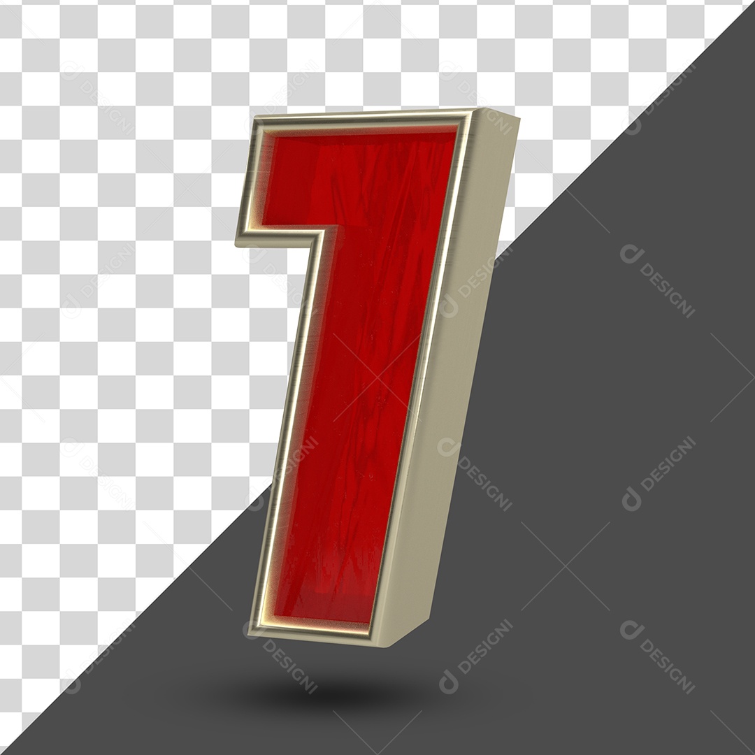 Numero 1 Elemento 3D Para Composição PSD
