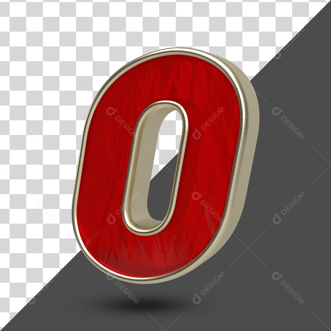 Numero 0 Elemento 3D Para Composição PSD