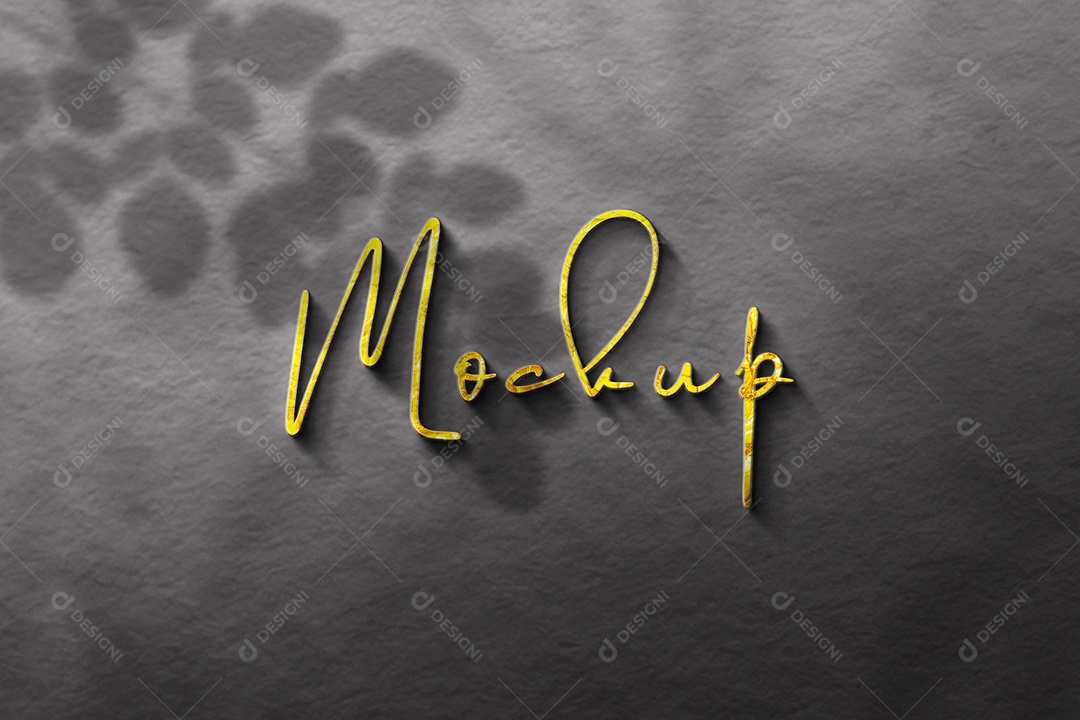 Mockup Amarelo Fundo Cinza Sombra PSD