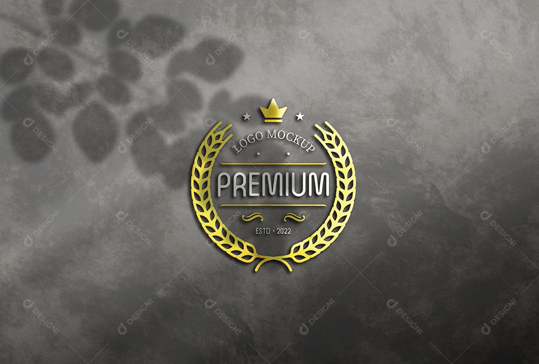 Mockup Logo Premium Fundo Sombra Cinza PSD