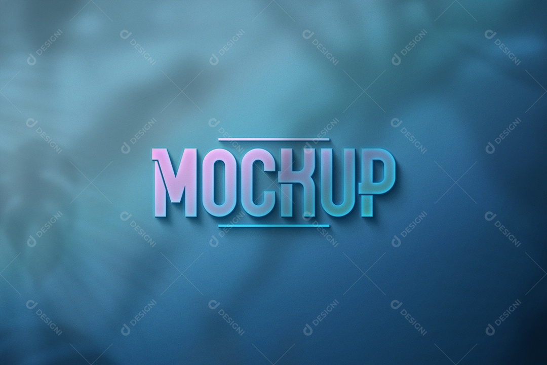 Mockup Azul Fundo Azul Sombra PSD