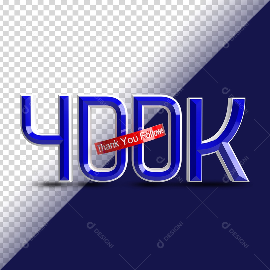 Numero 400k Elemento 3D Para Composição PSD