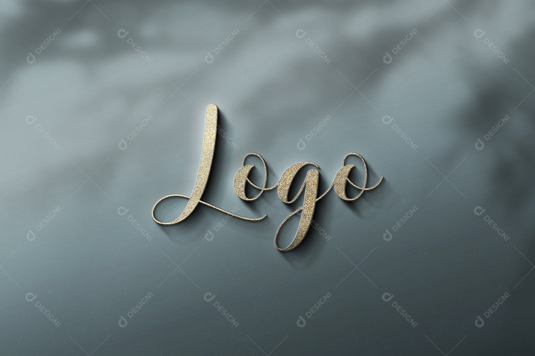 Mockup Logo Branca Fundo Cinza PSD