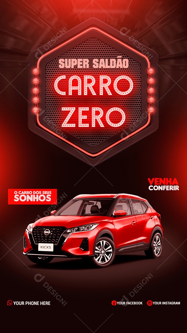 Story Super Saldão Carro Zero Social Media PSD Editável