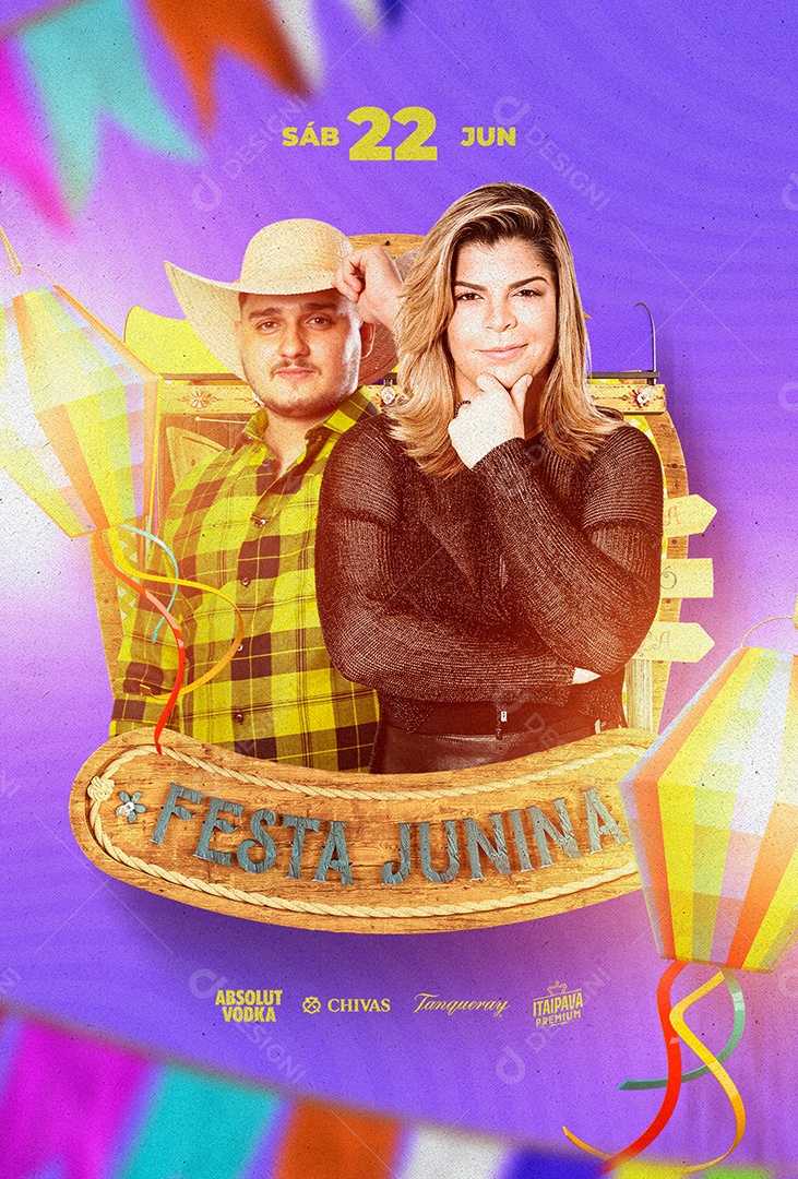 Festa Junina Flyer Biu Do Piseiro Paula Mattos Social Media PSD Editável