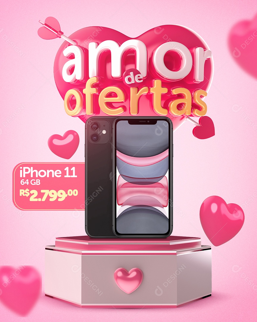 Amor de Ofertas Promoção Iphone Social Media PSD Editável