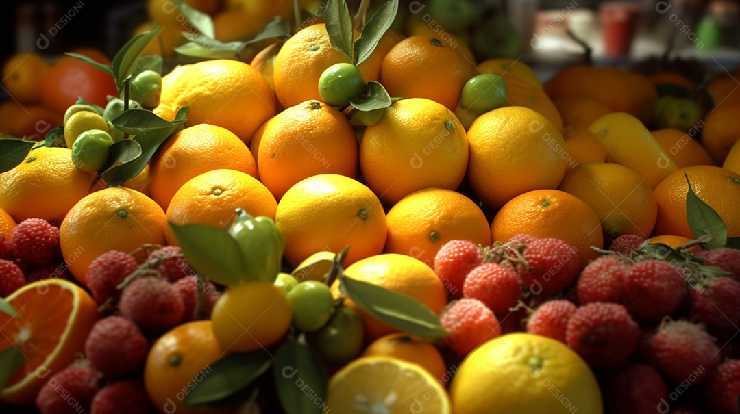 Frutas saudáveis e frescas sobre fundo isolado