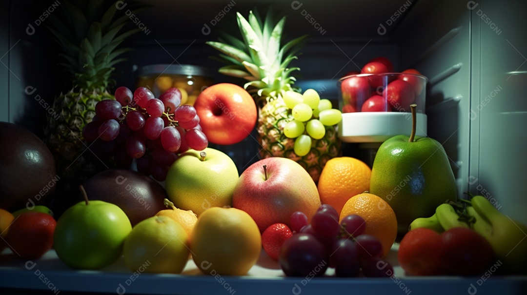 Frutas saudáveis e frescas sobre fundo isolado