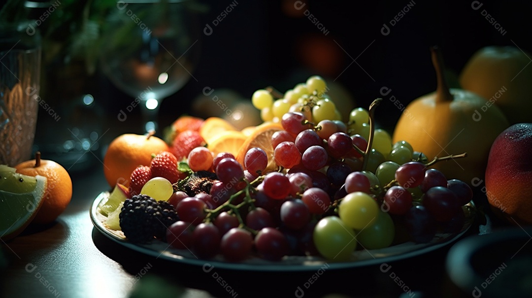 Frutas saudáveis e frescas sobre fundo isolado