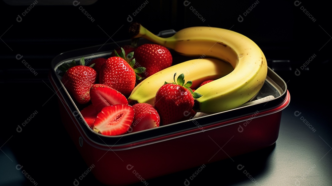 Frutas saborosas sobre uma tigela em um fundo isolado