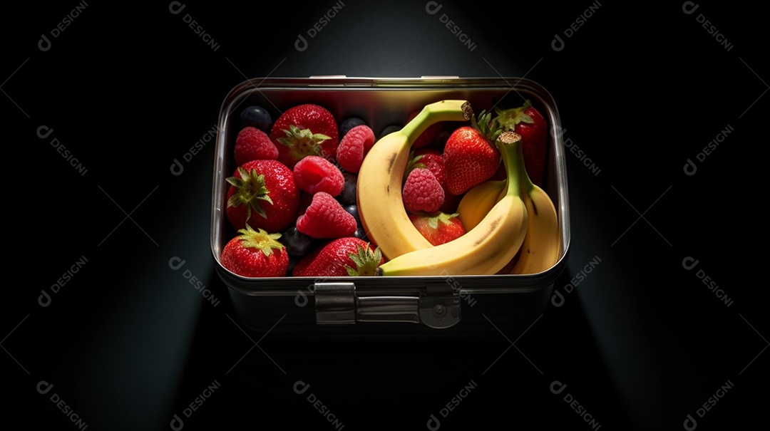 Frutas saborosas sobre uma tigela em um fundo isolado