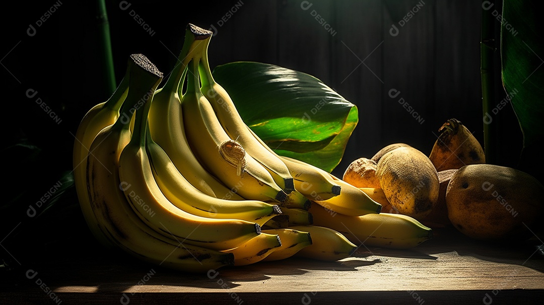 Bananas sobre fundo isolado