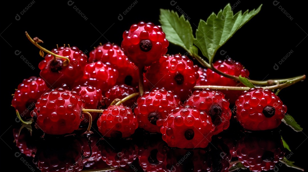 Frutas vermelhas sobre uma mesa de madeira