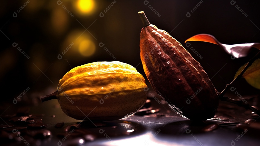 Frutas sobre tábua de madeira em uma mesa de madeira