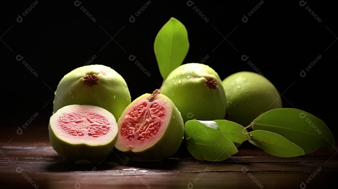 Frutas partido ao meio deliciosa sobre fundo isolado