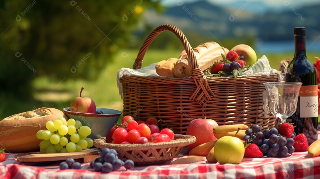 Mesa de Piquenique sobre fundo isolado