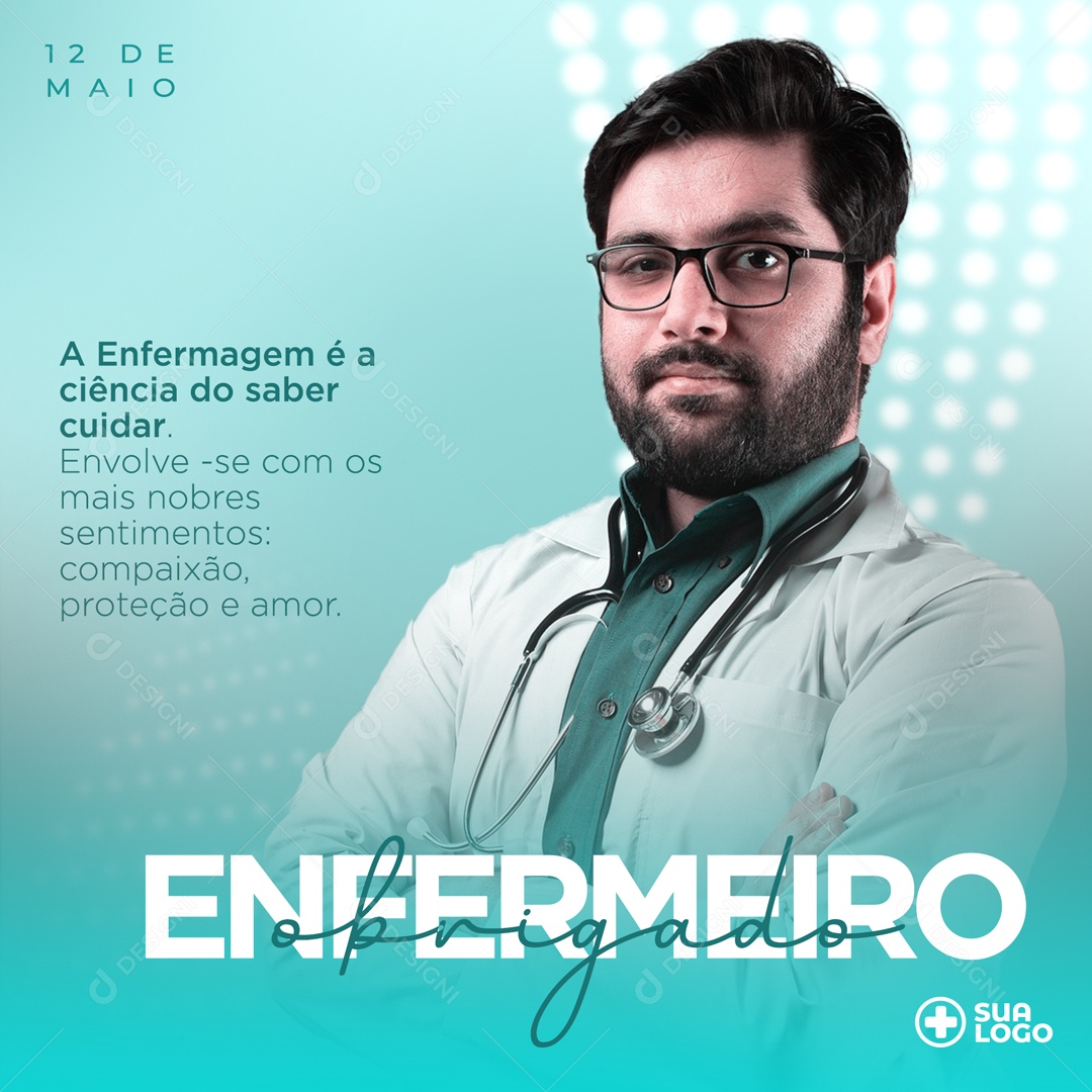 Feliz Dia Mundial Do Enfermeiro 12 De Maio Social Media PSD Editável