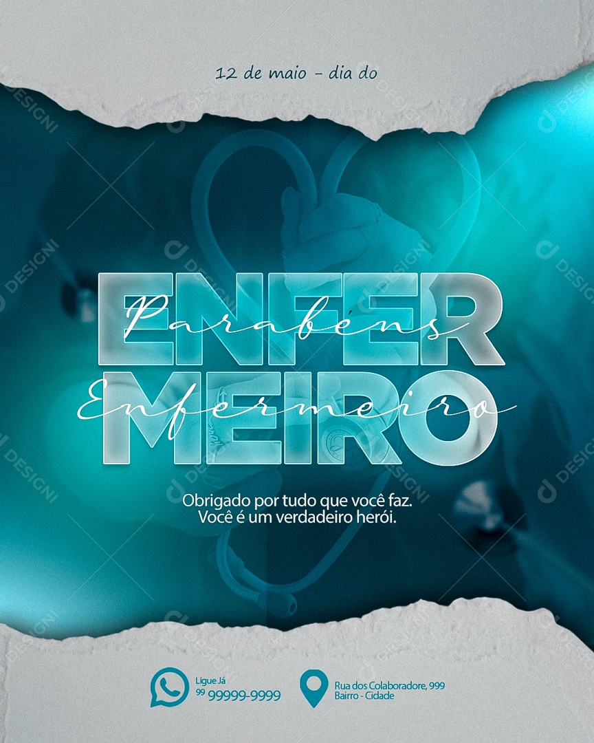 Se Existem Profissionais Que Merecem Aplausos Diários Dia Mundial Do Enfermeiro Social Media PSD Editável