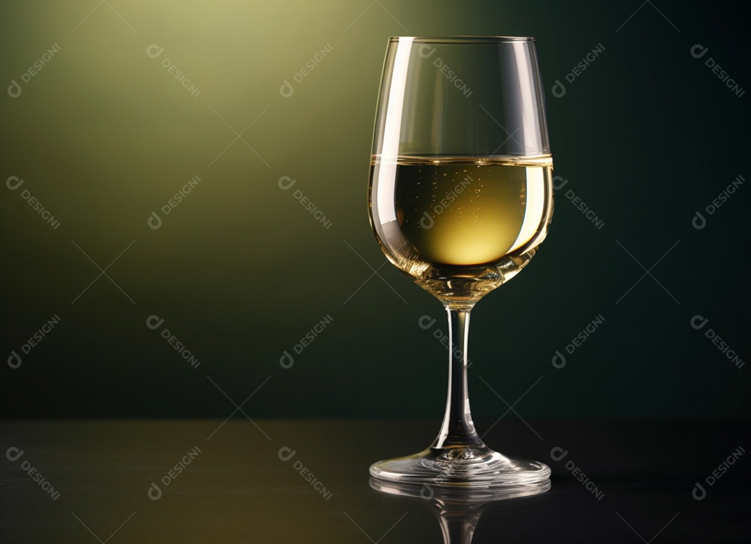 Taça de vidro sobre uma mesa de madeira