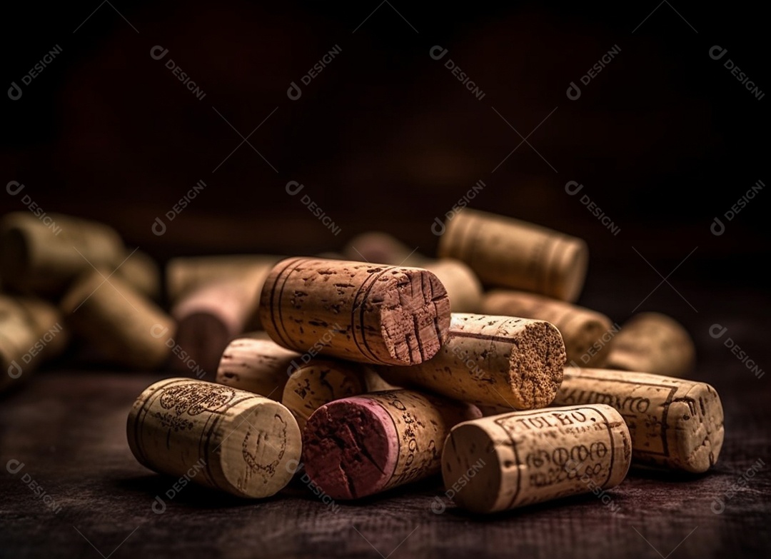 Rolhas de vinho sobre fundo isolado