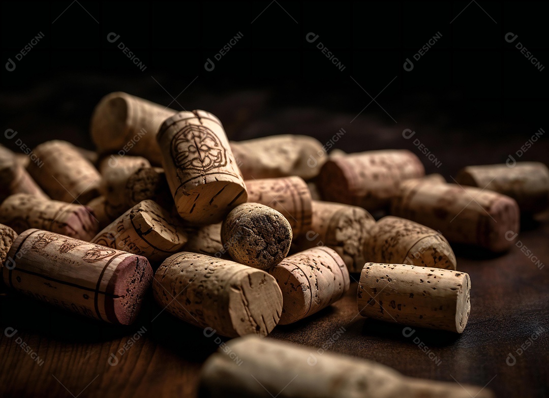 Rolhas de vinho sobre fundo isolado