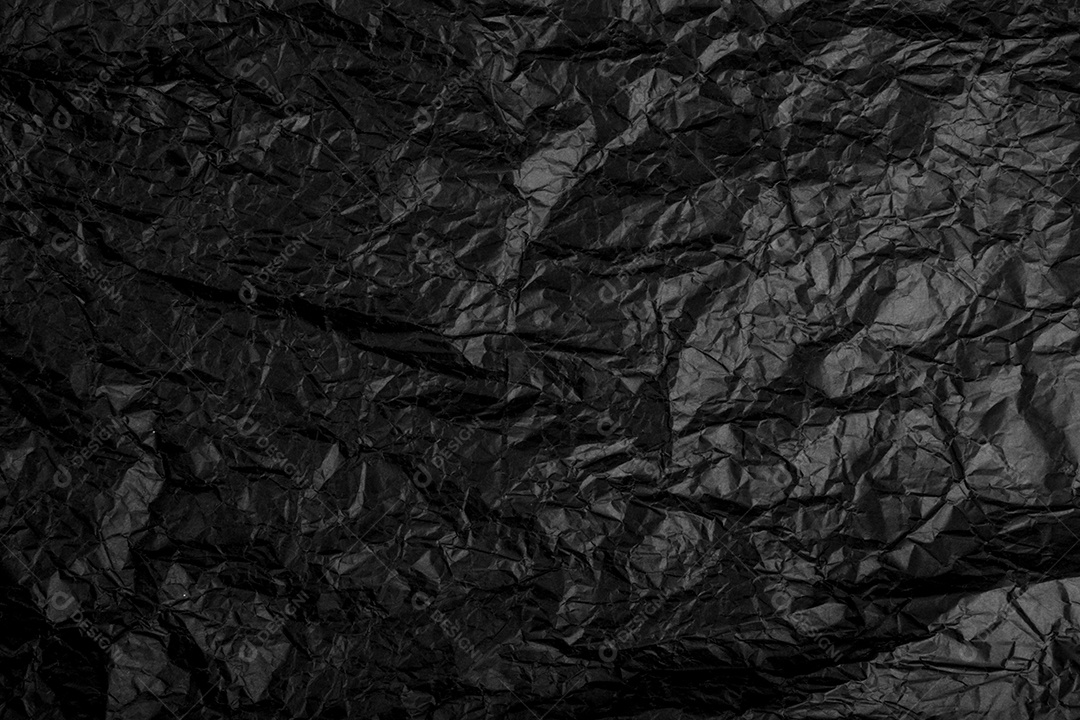 Textura de papel amassado preto. plano de fundo texturizado ondulado.